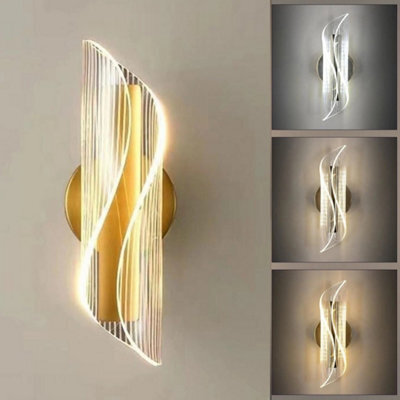Led Wall Light Creativ Indoor Wall Lamp 12W Gold 3Colors Arcylic Scones Bedroom - image 1