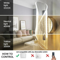 Led Wall Light Creativ Indoor Wall Lamp 12W Gold 3Colors Arcylic Scones Bedroom - thumbnail 9