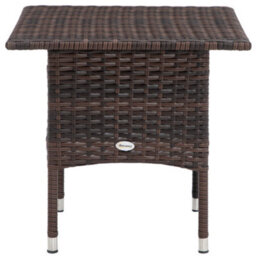 Wyld Haus Varilu Mixed Brown Rattan-Style Outdoor Coffee Table 50 X 50 Cm - Square Woven Top - thumbnail 8