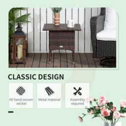 Wyld Haus Varilu Mixed Brown Rattan-Style Outdoor Coffee Table 50 X 50 Cm - Square Woven Top - thumbnail 5