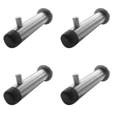 Loops 4 Pack Satin Stainless Steel Buffered Hat And Coat Hook - 75mm Durable Design - Wall Mounted Clothing Hook - image 1