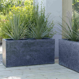 Primrose Poly Terrazzo Stone Large Black Outdoor Trough Planter 100Cm - thumbnail 6