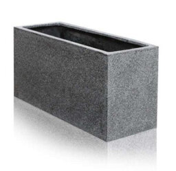 Primrose Poly Terrazzo Stone Large Black Outdoor Trough Planter 100Cm - thumbnail 1