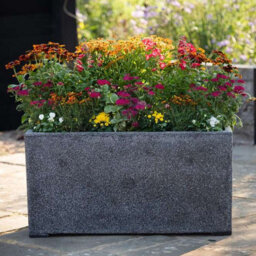 Primrose Poly Terrazzo Stone Large Black Outdoor Trough Planter 100Cm - thumbnail 2