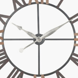 Pacific Lifestyle Natural Wood And Antique Grey Metal Round Wall Clock Large - thumbnail 5