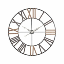 Pacific Lifestyle Natural Wood And Antique Grey Metal Round Wall Clock Large - thumbnail 4