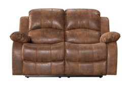 Suede Brown Faux Leather 3 + 2 + 1 Seater Manual Recliner Sofa And Armchair Set For Living Room Valencia - thumbnail 5
