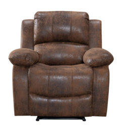 Suede Brown Faux Leather 3 + 2 + 1 Seater Manual Recliner Sofa And Armchair Set For Living Room Valencia - thumbnail 7