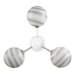 Happy Homewares Designer Polished Chrome Ceiling Light With Grey Marble Glass Shades - thumbnail 5