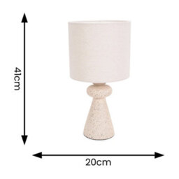 Valuelights Cady Pair Of - Natural Cement Effect Bedside Table Lamp With Drum Shade - Led Bulbs Included - thumbnail 4