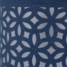 First Choice Lighting Chrome Touch Operated Table Lamp With Navy Blue Cut Out Shade - thumbnail 4