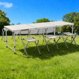 Foldable Bracket Table & 6 Chairs Set, Outdoor Party, Picnic, Bbq, Camping - thumbnail 5