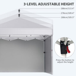 Outsunny 3X3 (M) Pop Up Gazebo Party Tent W/ 2 Sidewalls, Weight Bags, White - thumbnail 6