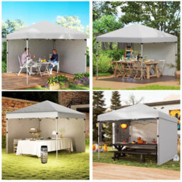 Outsunny 3X3 (M) Pop Up Gazebo Party Tent W/ 2 Sidewalls, Weight Bags, White - thumbnail 9