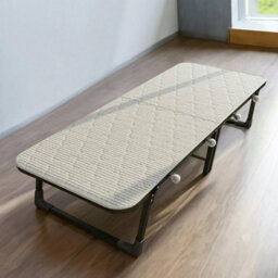 Portable Folding Single Guest Bed Fold Up Away Rollaway Camping Slim Bedstead - thumbnail 6