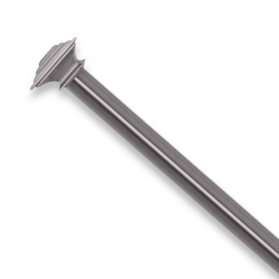 Aspire Homeware Plain Metal Curtain Pole With Lamp Square Finials Extendable Rod 160-300 Cm (Black Nickel) - image 1