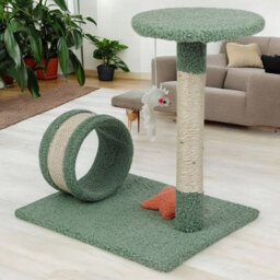 Urbn-Living Urbnliving 41Cm Width Cat Scratch Tree On Stand With Hanging Mouse Play Toy - thumbnail 1