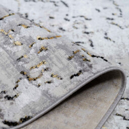 Loomed Silver Gold Metallic Transitional Contemporary Abstract Living Area Rug 80X150Cm - thumbnail 6