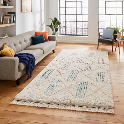 Multicolor Kilim Modern Shaggy Moroccan Easy To Clean Rug For Bedroom & Living Room-160Cm X 220Cm