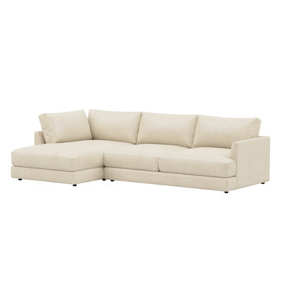 Valencia Serena Leather Three Seats With Left Chaise Sectional Sofa Beige Nappa 11000 Top Grain Leather - image 1