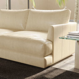 Valencia Serena Leather Three Seats With Left Chaise Sectional Sofa Beige Nappa 11000 Top Grain Leather - thumbnail 6