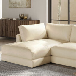 Valencia Serena Leather Three Seats With Left Chaise Sectional Sofa Beige Nappa 11000 Top Grain Leather - thumbnail 5