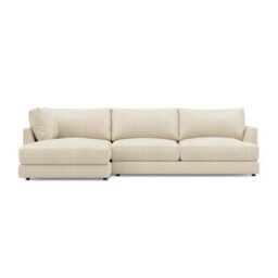 Valencia Serena Leather Three Seats With Left Chaise Sectional Sofa Beige Nappa 11000 Top Grain Leather - thumbnail 7