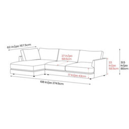 Valencia Serena Leather Three Seats With Left Chaise Sectional Sofa Beige Nappa 11000 Top Grain Leather - thumbnail 3