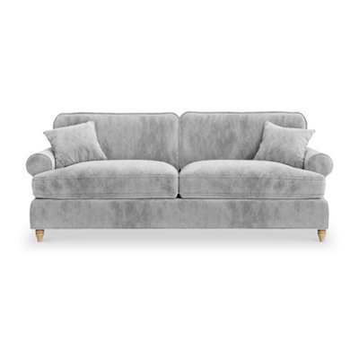 Alfie Ice Grey 4 Seater Sofa For Living Room - Fully Assembled By Roseland Furniture - image 1