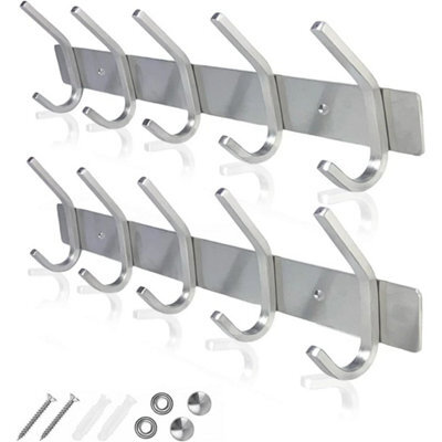 2 Pack Heavy Duty Stainless Steel Wall Coat Rack - image 1