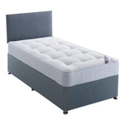 Divan Base Direct Dura Beds Ashleigh Damask Orthopaedic Pocket Sprung Divan Bed Set 5Ft King Large End Drawer- Naples Blue - thumbnail 2