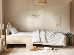 Flair Noah Single Curved Headboard Bed Oak & White - thumbnail 2