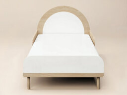 Flair Noah Single Curved Headboard Bed Oak & White - thumbnail 5