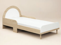 Flair Noah Single Curved Headboard Bed Oak & White - thumbnail 4