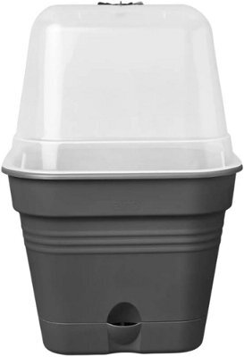 Elho Green Basics Square All  In 1 Recycled Plastic Growpot 30Cm Living Black - image 1
