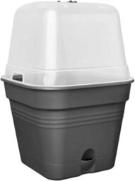 Elho Green Basics Square All  In 1 Recycled Plastic Growpot 30Cm Living Black - thumbnail 2