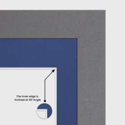 AK Frames 50X20Cm Dark Grey Modern Multi Photo Frame With Blue Mount - Holds 4 Apertures (4X) 6X4 Photos - thumbnail 7