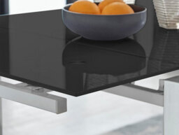 Furniturebox Uk Enna Black Glass Extending Dining Table And 6 Cappuccino Isco Chairs - thumbnail 6
