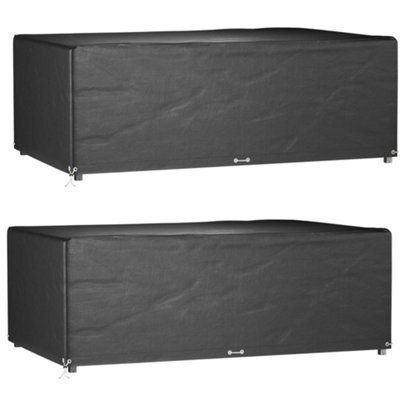 Vidaxl Garden Furniture Covers 2 Pcs 12 Eyelets 213X132X75 Cm Rectangular Garden Furniture Covers - image 1
