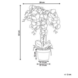 Beliani Artificial Plant Orchid 65 Cm White - thumbnail 3