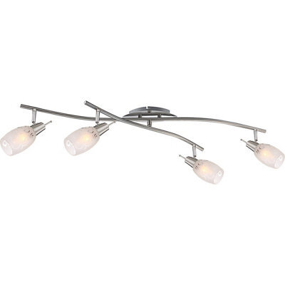Luminosa Lighting Luminosa Florita Ceiling Spotlight Bar Chrome Opal Glass Shade 4X E14 - image 1