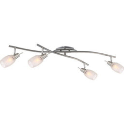 Luminosa Lighting Luminosa Florita Ceiling Spotlight Bar Chrome Opal Glass Shade 4X E14 - thumbnail 1