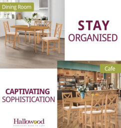 Hallowood Furniture Aston Butterfly Extending Table With 4 Cross Back Oak Chairs In Beige Seat Pad - thumbnail 6