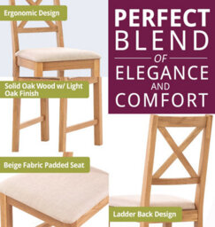 Hallowood Furniture Aston Butterfly Extending Table With 4 Cross Back Oak Chairs In Beige Seat Pad - thumbnail 5
