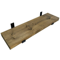 Top Notch Home and Living 60Cm Northumberland Oak Rustic Wooden Wall Shelf, Top Notch Home & Living Handcrafted Wood Shelves Incl 2 Brackets Per Shelf - thumbnail 3