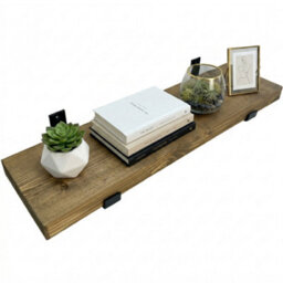 Top Notch Home and Living 60Cm Northumberland Oak Rustic Wooden Wall Shelf, Top Notch Home & Living Handcrafted Wood Shelves Incl 2 Brackets Per Shelf