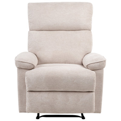 Wyld And Coco Aurorahome Fabric Armchair With Adjustable Footrest, Beige Polyester, Modern Design, W83 X D94 X H100Cm - image 1