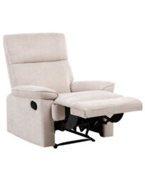 Wyld And Coco Aurorahome Fabric Armchair With Adjustable Footrest, Beige Polyester, Modern Design, W83 X D94 X H100Cm - thumbnail 3