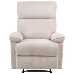 Wyld And Coco Aurorahome Fabric Armchair With Adjustable Footrest, Beige Polyester, Modern Design, W83 X D94 X H100Cm - thumbnail 1