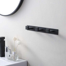 Wall-Mounted Bathroom Coat Rack With 3 Hooks, Hook, Sus304 Stainless Steel, Matte Black - thumbnail 3